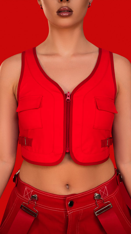 RED UTILITY VEST